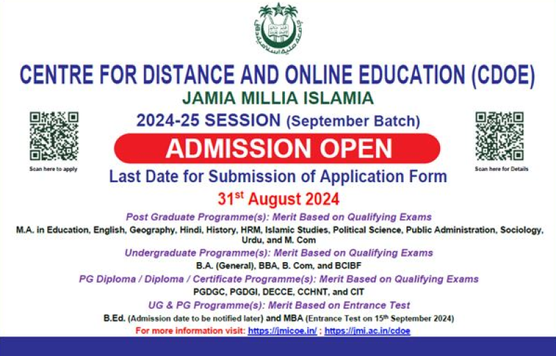 cdoe-jmi-opens-application-forms-for-admission-to-various-distance-and-online-programmes
