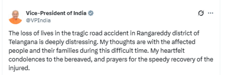vice-president-c-p-radhakrishnan-expresses-grief-over-loss-of-lives-in-telangana-road-accident