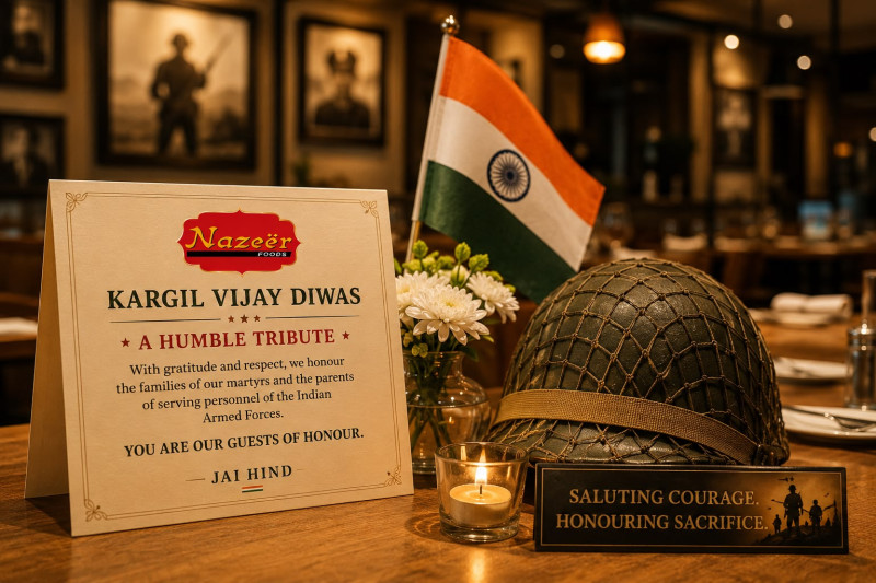 Nazeer Zirakpur Honours Martyrs' Families and Parents of Serving Armed Forces Personnel with Complimentary Lunch on Kargil Vijay Diwas decoding=