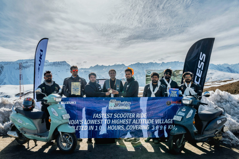 suzuki-access-sets-record-for-fastest-scooter-ride-from-indias-lowest-region-to-highest-altitude-village
