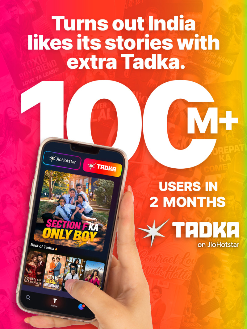 TADKA on JioHotstar Hits 100 Million Users, Establishes Itself as the Top Destination for Micro Content Storytelling decoding=