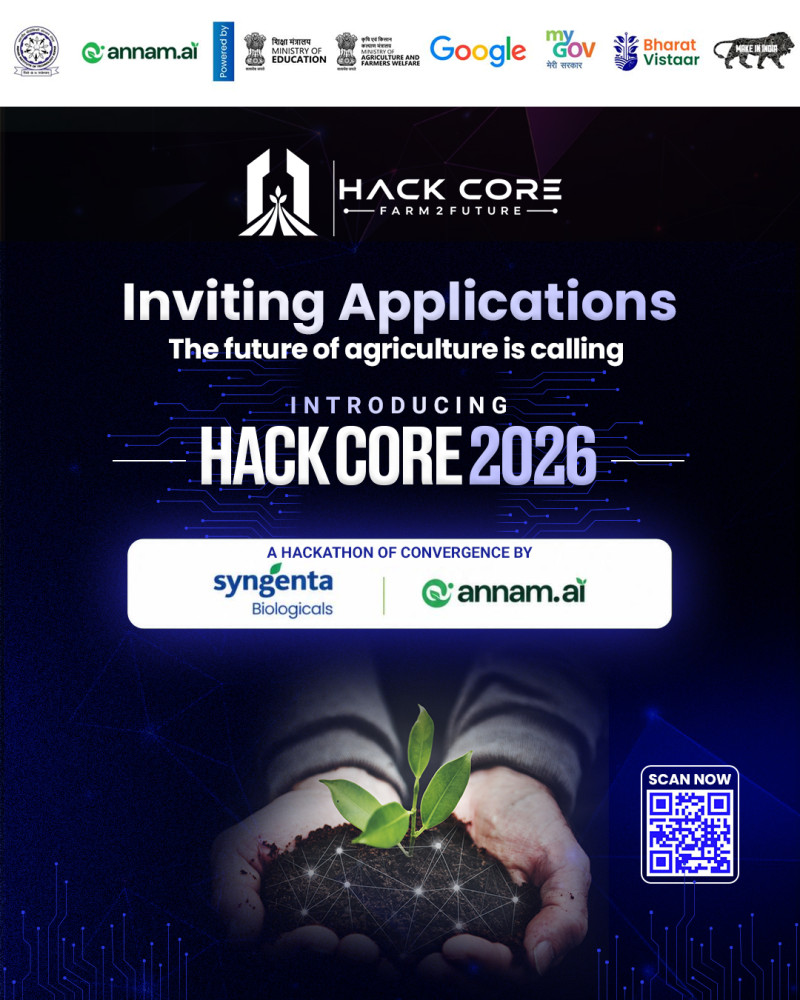 IIT Ropar’s ANNAM.AI, Syngenta and Google Launch ‘HACK CORE  2026’, a National AI Hackathon to Build AI-Enabled Solutions for Farmers and the Agri Ecosystem across India decoding=