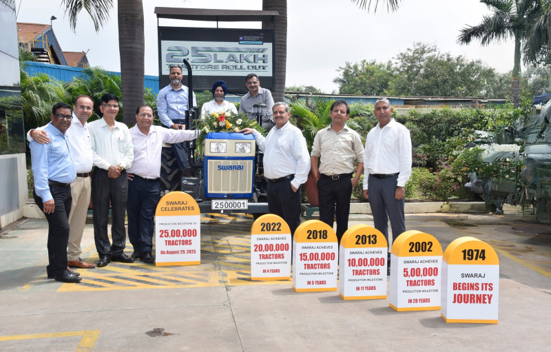 Swaraj Tractors Achieves 25 Lakh Production Milestone decoding=
