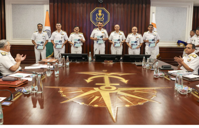Hon’ble RM lauds the Indian Navy’s high level of operational readiness and robust deterrent posture decoding=