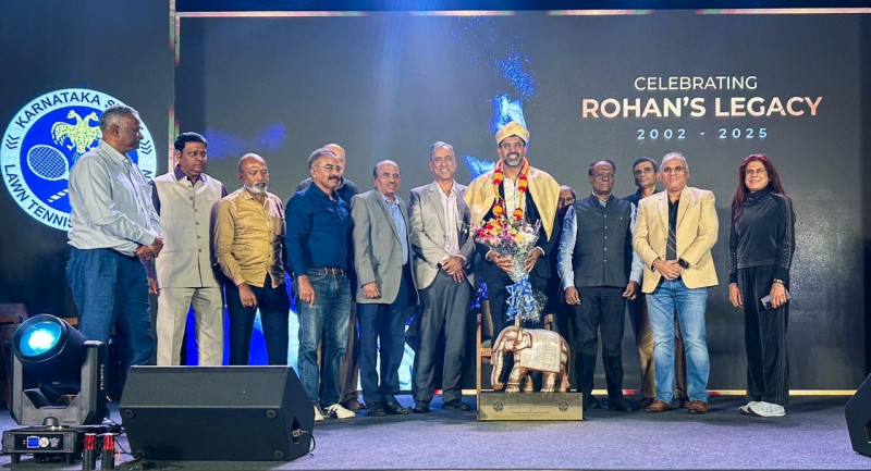 kslta-celebrates-the-legacy-of-rohan-bopanna-at-a-felicitation-event-in-bengaluru