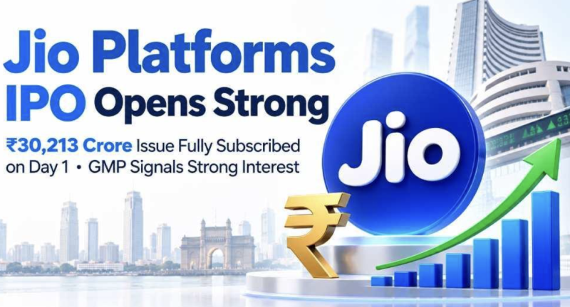 Jio Platforms IPO Opens Strong: ₹30,213 Crore Issue Fully Subscribed on Day 1, GMP Signals Strong Interest decoding=
