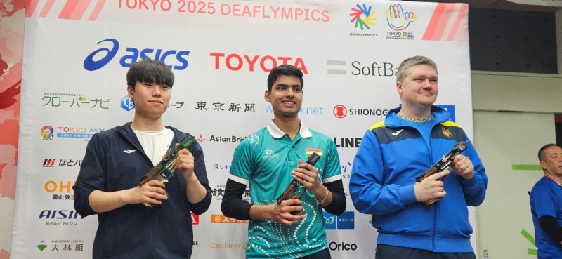 Abhinav Deshwal wins 25m Pistol Gold at Deaflympics decoding=