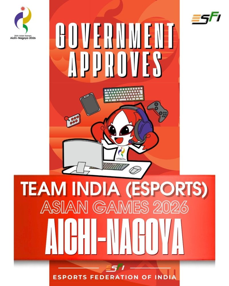 Government Clears 15-Member Indian Esports Contingent for 2026 Asian Games decoding=