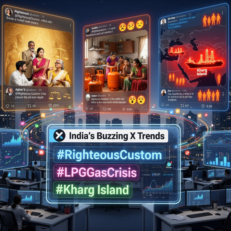 India's Buzzing X Trends: #RighteousCustom Sparks Ethical Revival, #LPGGasCrisis Fuels Household Fury, and Kharg Island Ignites Oil War Alarms decoding=