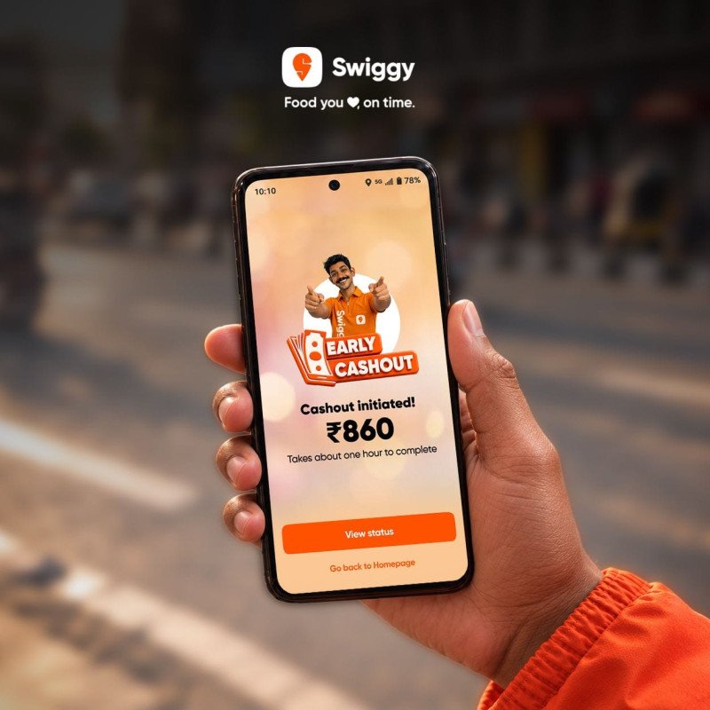 Swiggy introduces on-demand “Early Cashout” featurefor its delivery partners decoding=