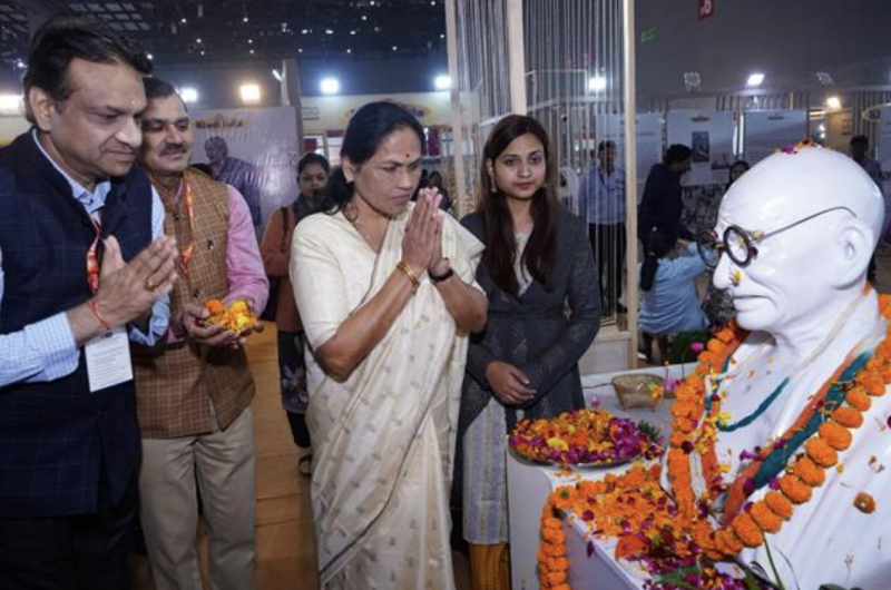 minister-of-state-for-msme-sushri-shobha-karandlaje-visited-khadi-india-and-coir-board-pavilions-in-43rd-india-international-trade-fair-iitf-2024-at-bharat-mandapam
