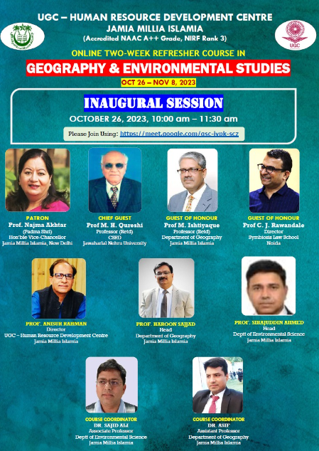 jamia-organizes-two-week-refresher-course-in-geography-and-environmental-science