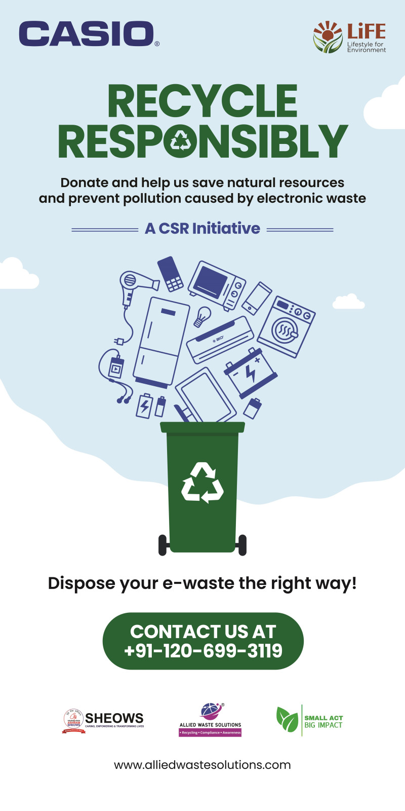 Casio India launches 'Recycle Responsibly' Initiative to Drive E-Waste Collection & Awareness in Delhi NCR decoding=
