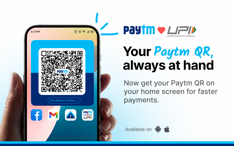 paytm-launches-receive-money-qr-widget-on-smartphone-home-screen-for-influencers-shopkeepers-freelancers-and-small-businesses-to-accept-payments-on-the-go