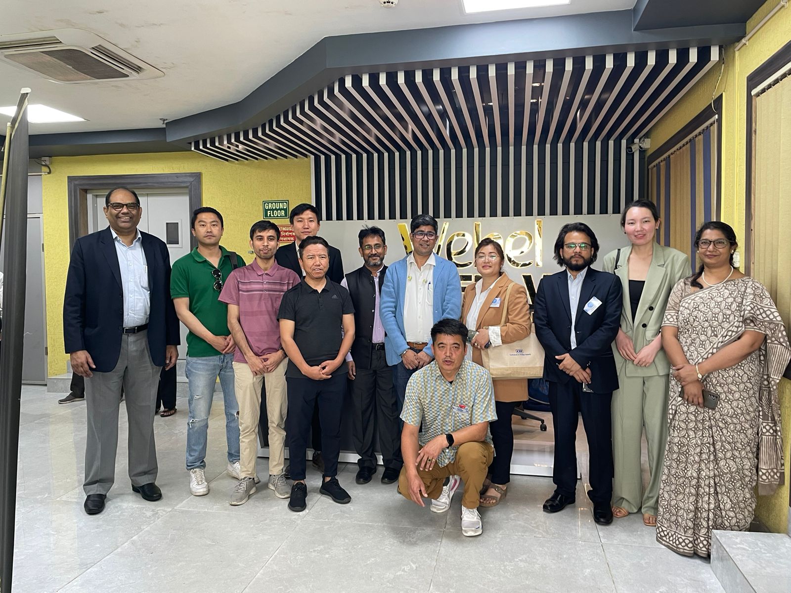 a-delegation-of-award-winners-from-the-maiden-bhutan-startup-summit-along-with-members-of-the-cii-eastern-india-visit-the-webel-fujisoft-vara-centre-of-excellence-coe