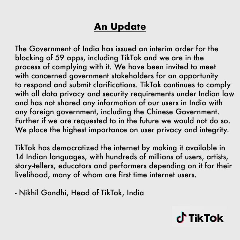 tiktok-to-meet-indian-stakeholders-for-clarifications