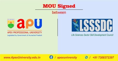 Apex Professional University Signed MoU with Life Science Sector Skill Development Council decoding=
