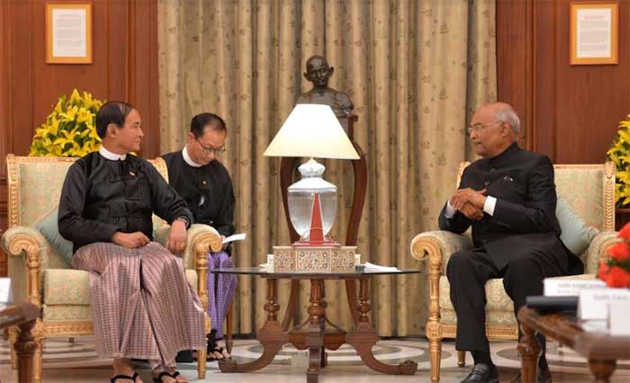 president-hosts-president-of-myanmar-says-myanmar-stands-at-the-confluence-of-indias-neighbourhood-first-and-act-east-policy
