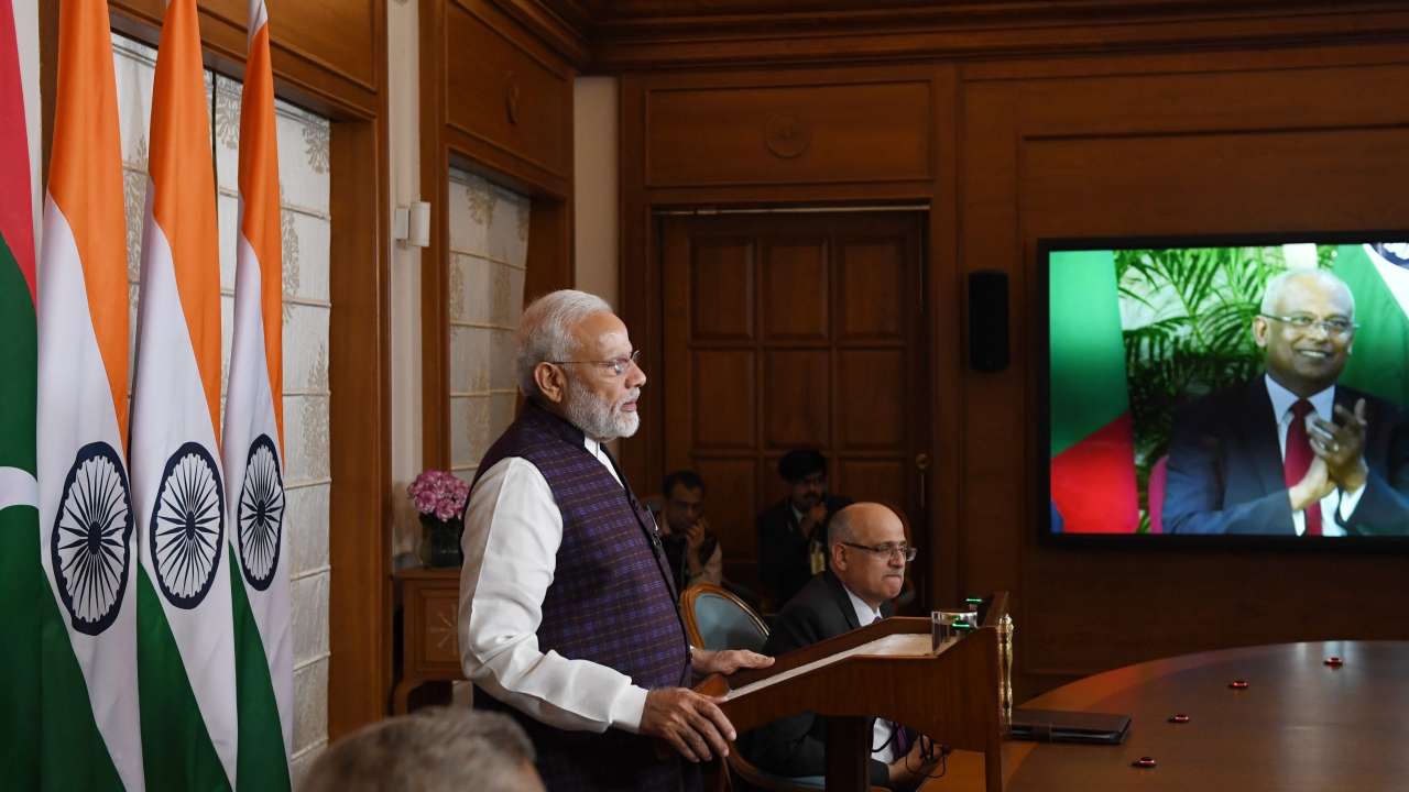 pm-modi-and-maldivian-president-solih-launch-several-development-projects-in-maldives