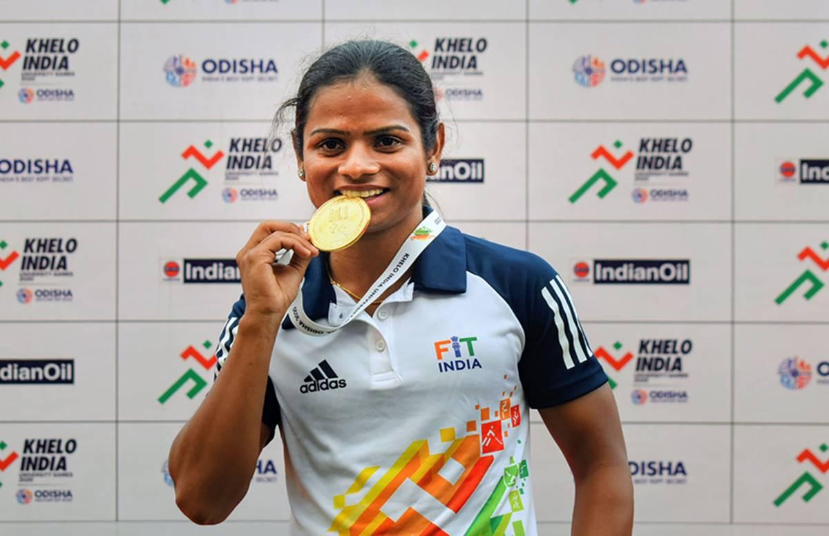 khelo-india-university-games-dutee-chand-wins-gold-in-200-meters-race