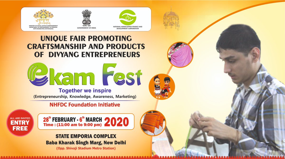 week-long-ekam-fest-to-begin-tomorrow-to-promote-craftsmanship-products-of-divyang-artisans-and-entrepreneurs