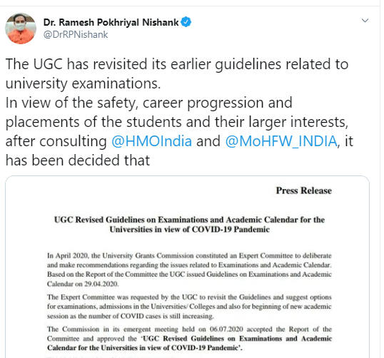 Union HRD Minister releases UGC Revised Guidelines on Examinations decoding=