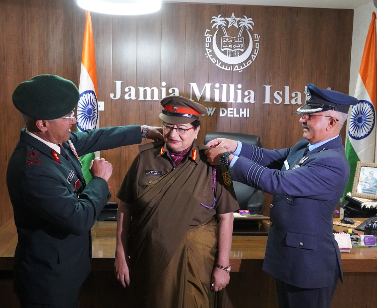 official-ceremony-to-confer-honorary-rank-of-colonel-commandant-ncc-on-prof-najma-akhtar-held-at-jmi