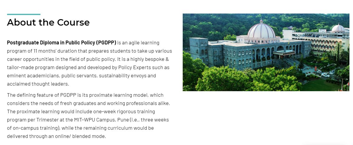 MIT World Peace University Pune offers Master’s in Political Leadership & Government and MSc in Public Policy decoding=