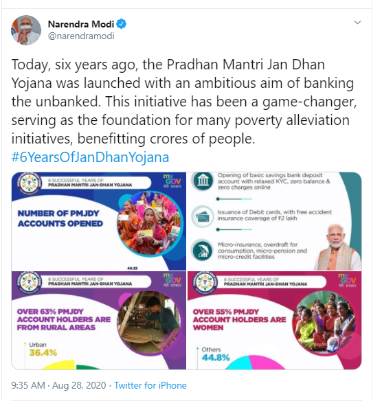 pm-expresses-happiness-over-successful-completion-of-6-years-of-pm-jdy