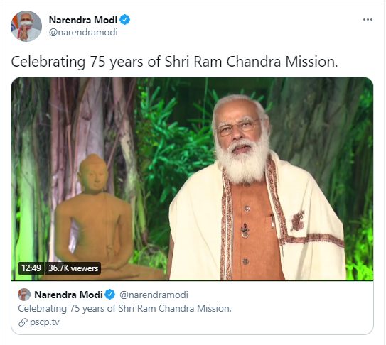 PM’s address at a function to mark 75 years of the Ram Chandra Mission decoding=