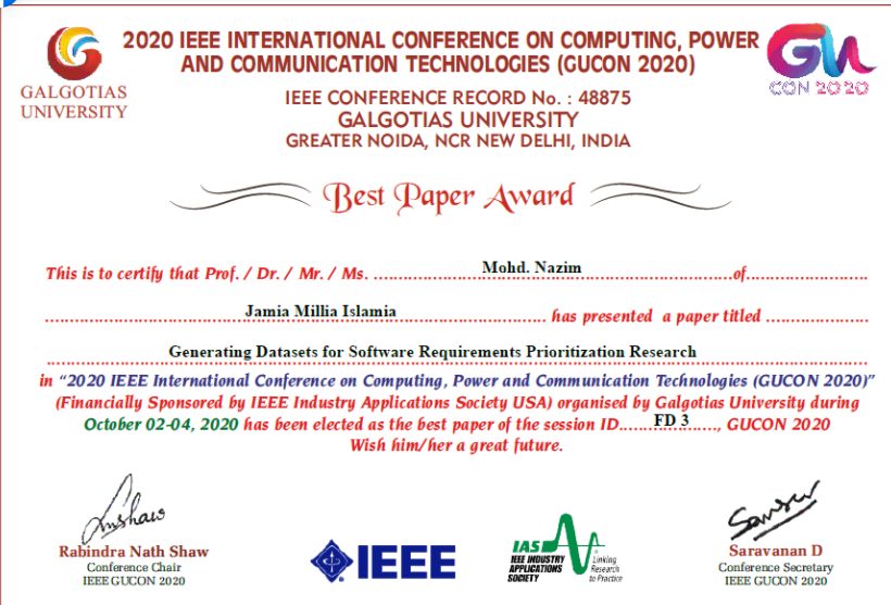 jmi-research-scholar-gets-best-paper-award-2020