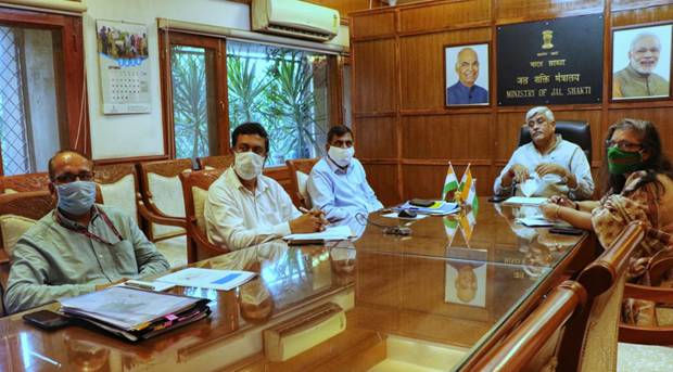 union-minister-for-jal-shakti-holds-virtual-meeting-with-ministers