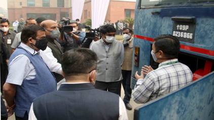 Raksha Mantri and Road Transport Ministers witnessed  DRDO Developed Fire Detection and Suppression System decoding=