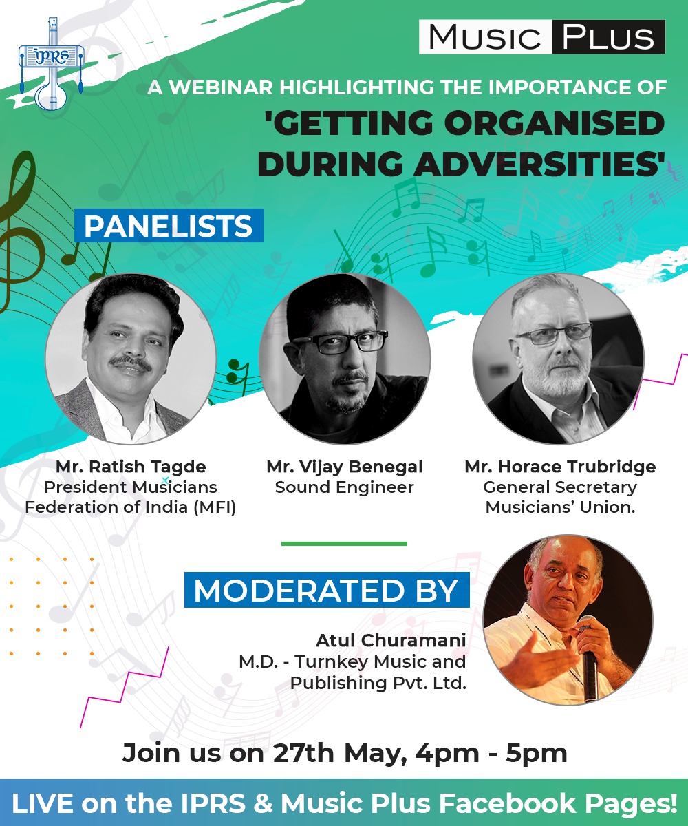 IPRS to host a webinar on ‘Getting organized during Adversities’ in association with Music Plus decoding=