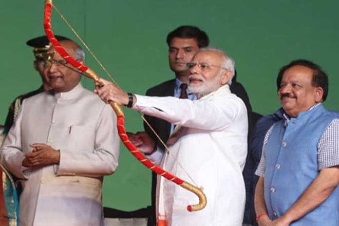 pm-attends-dussehra-celebrations-at-dda-ground-dwaraka
