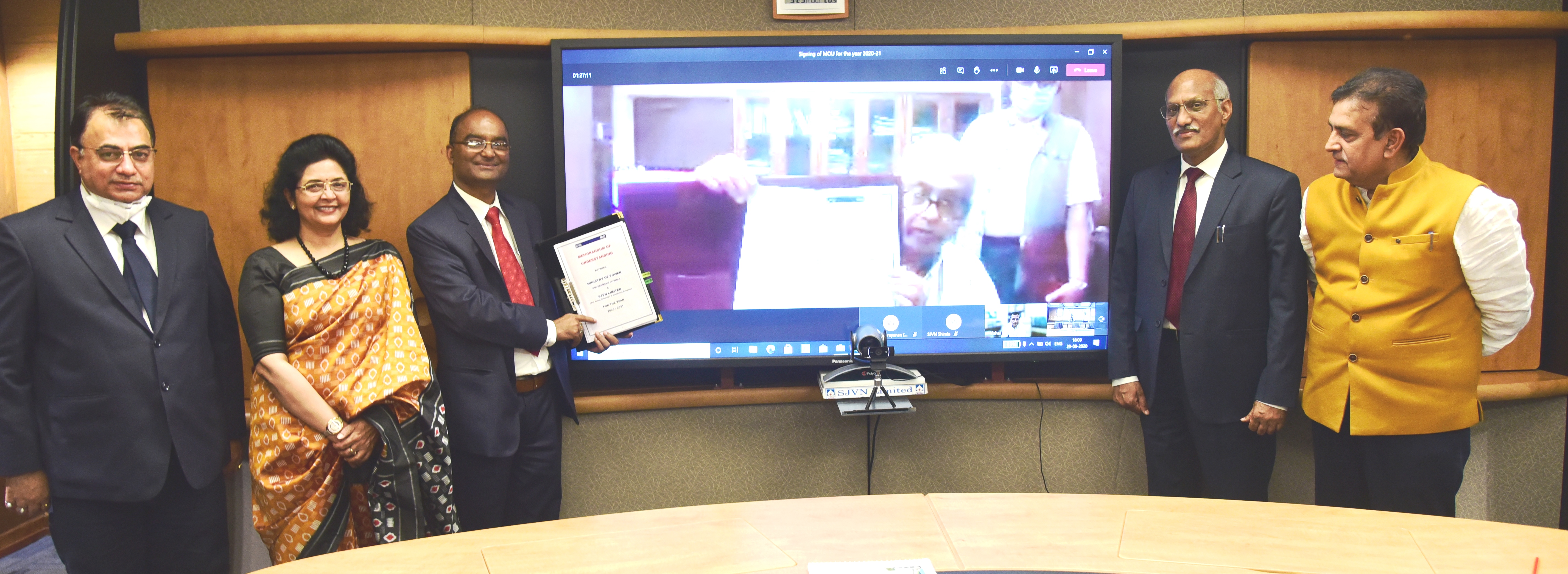 sjvn-signs-mou-with-ministry-of-power-govt-of-india-detailing-targets-for-year-2020-21
