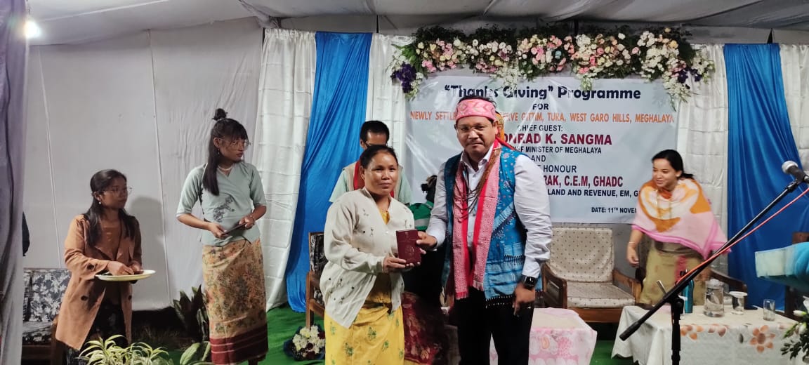 cm-shri-conrad-sangma-awards-land-patta-to-more-than-100-tribal-households-in-reserve-gittim-in-western-garo-hills