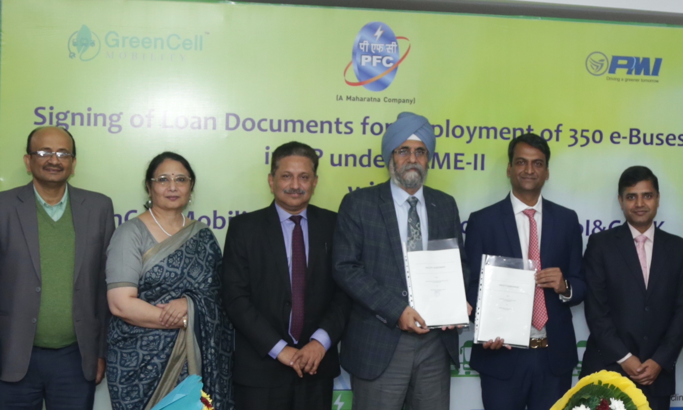 pfc-enters-pact-to-finance-350-electric-buses-in-uttar-pradesh