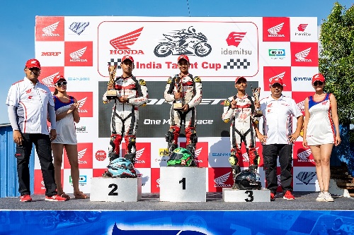 an-impressive-show-put-up-by-next-gen-millennial-riders-sarthak-and-raheesh-on-day-2-ofthe-idemitsu-honda-india-talent-cup-2022-round-1