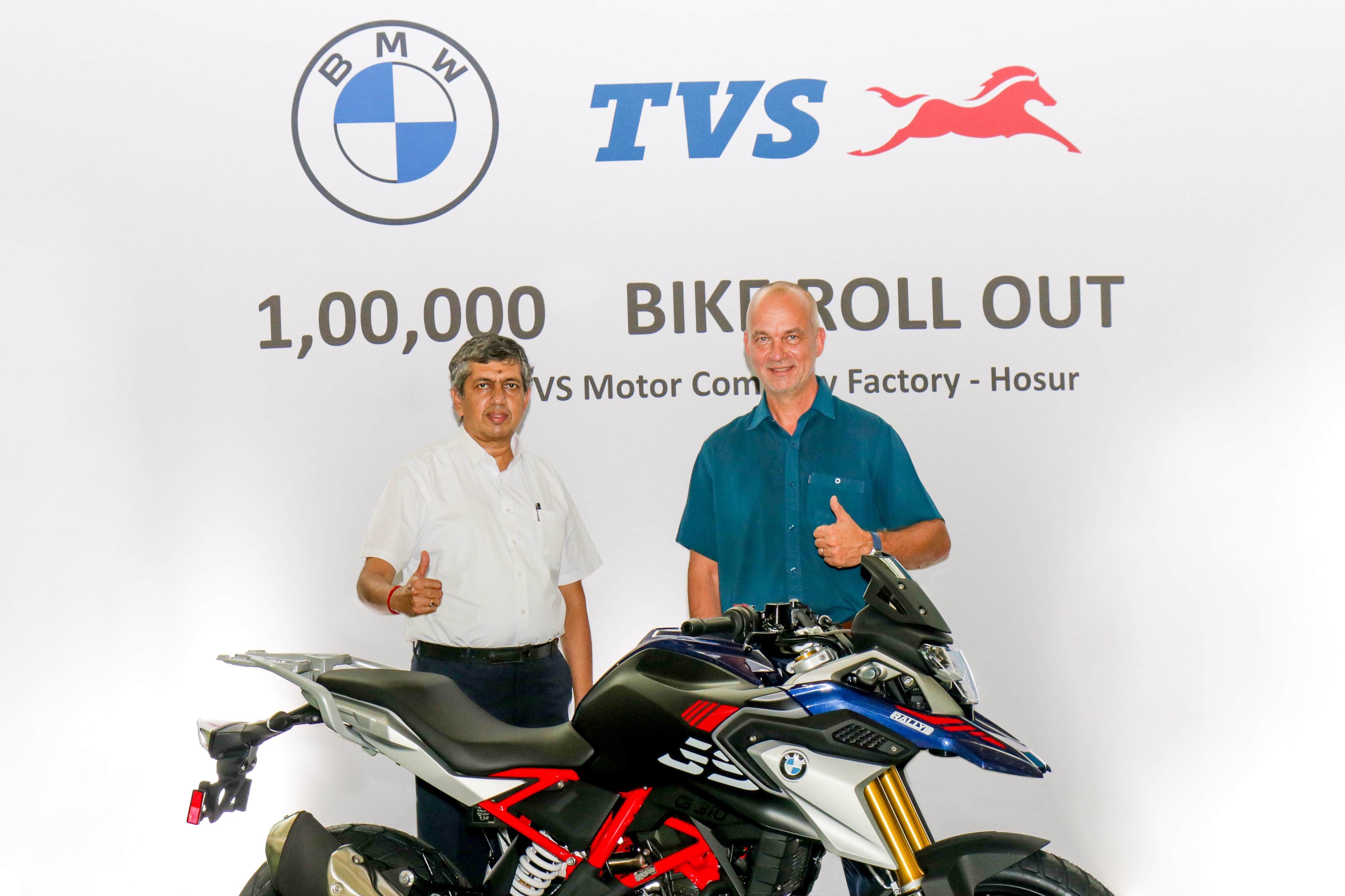 tvs-motor-company-rolls-out-the-100000-unit-of-the-bmw-310cc-series-motorcycle-from-hosur-facility