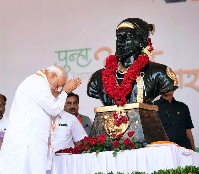 PM pays tributes to Chhatrapati Shivaji Maharaj on his Jayanti decoding=